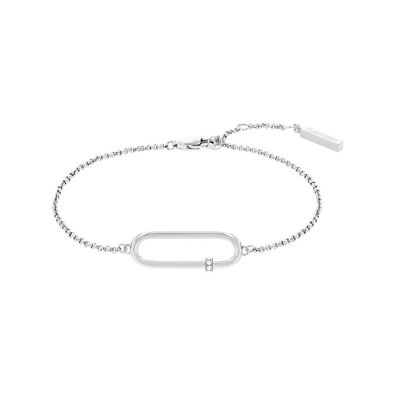 Bracelet Calvin Klein, collection Contemporary Elongated Oval, bijou acier référence 35000183