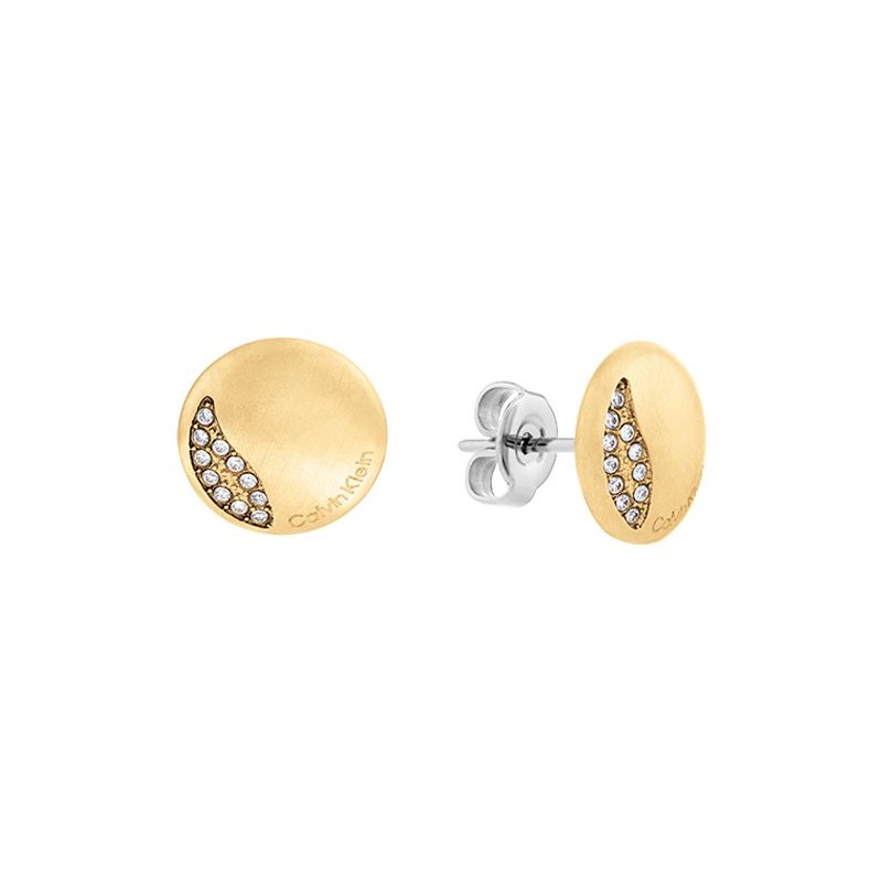 Boucles d'oreilles Calvin Klein, collection Timeless Minimal Circular, bijou acier référence 35000138