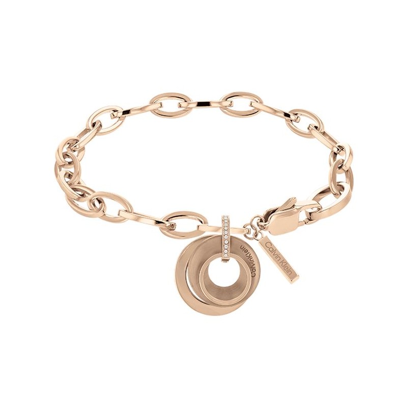 Bracelet Calvin Klein, collection Sculptural Playful Circular Shimmer, bijou acier référence 35000155