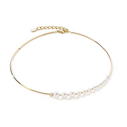 Coeur de Lion - Collier Asymétrie Perles d'eau Douce - acier inoxydable blanc-or - 1102101416
