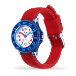 Montre Enfant Ice Watch Cartoon - Boîtier résine Bleu - Bracelet Silicone Rouge - Réf. 018933